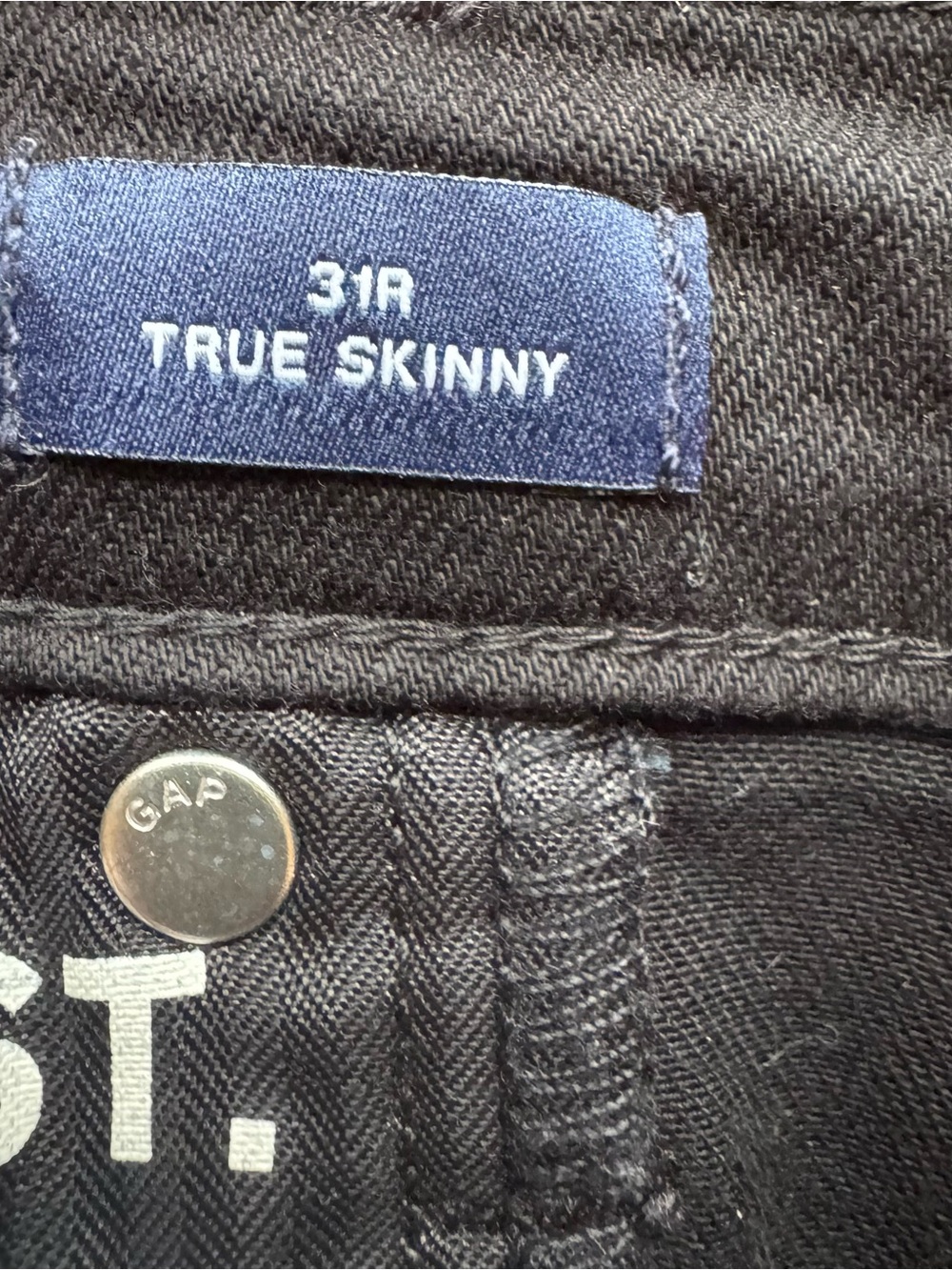 GAP Black *TRUE SKINNY* Jeans  SIZE: 31    #5 - Picture 6 of 6